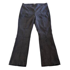 NYDJ Lift Tuck Women's Black Faux Suede Slim Boot Cut Pull On Pant, Size 10